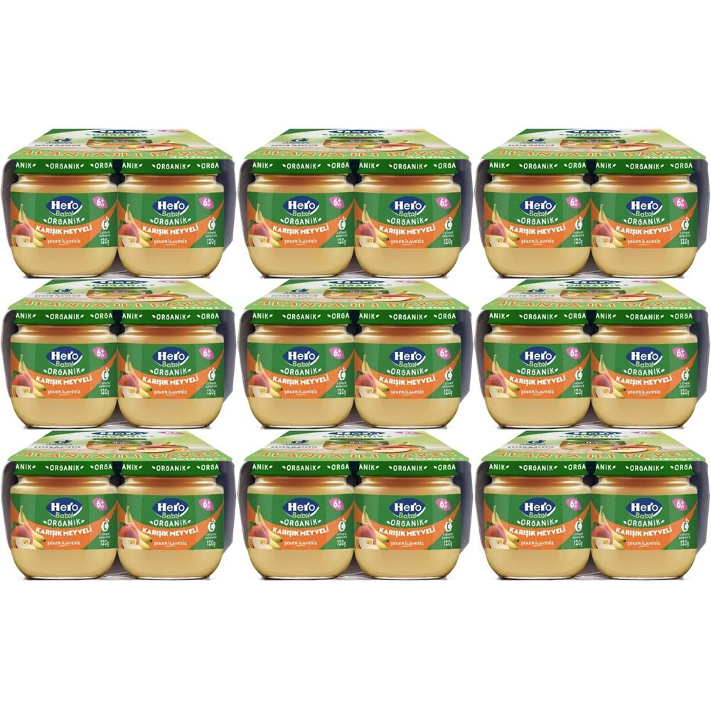 Hero Baby Kavanoz Maması 120GR Avantaj Pk (36 Lı Set) Karışık Meyveli (9PK*4)