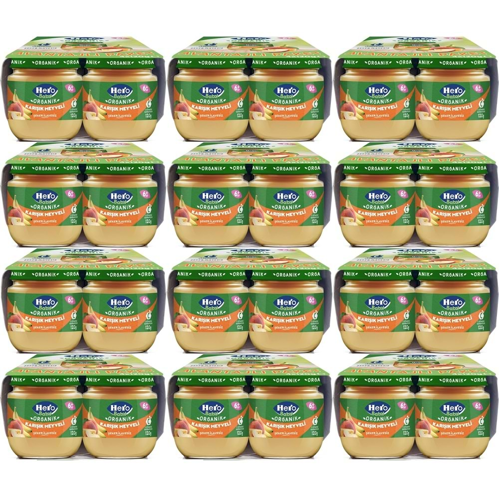 Hero Baby Kavanoz Maması 120GR Avantaj Pk (48 Li Set) Karışık Meyveli (12PK*4)