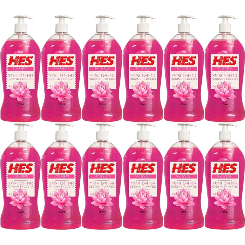 HES Sıvı Sabun 750ML Yeni Bahar (Pompalı) (12 Li Set)