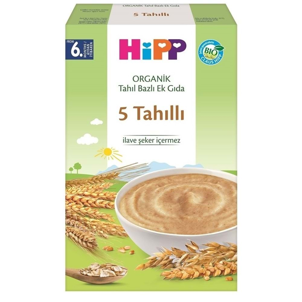 Hipp Organik 5 Tahıllı Kaşık Maması 200Gr 4 Lü Set