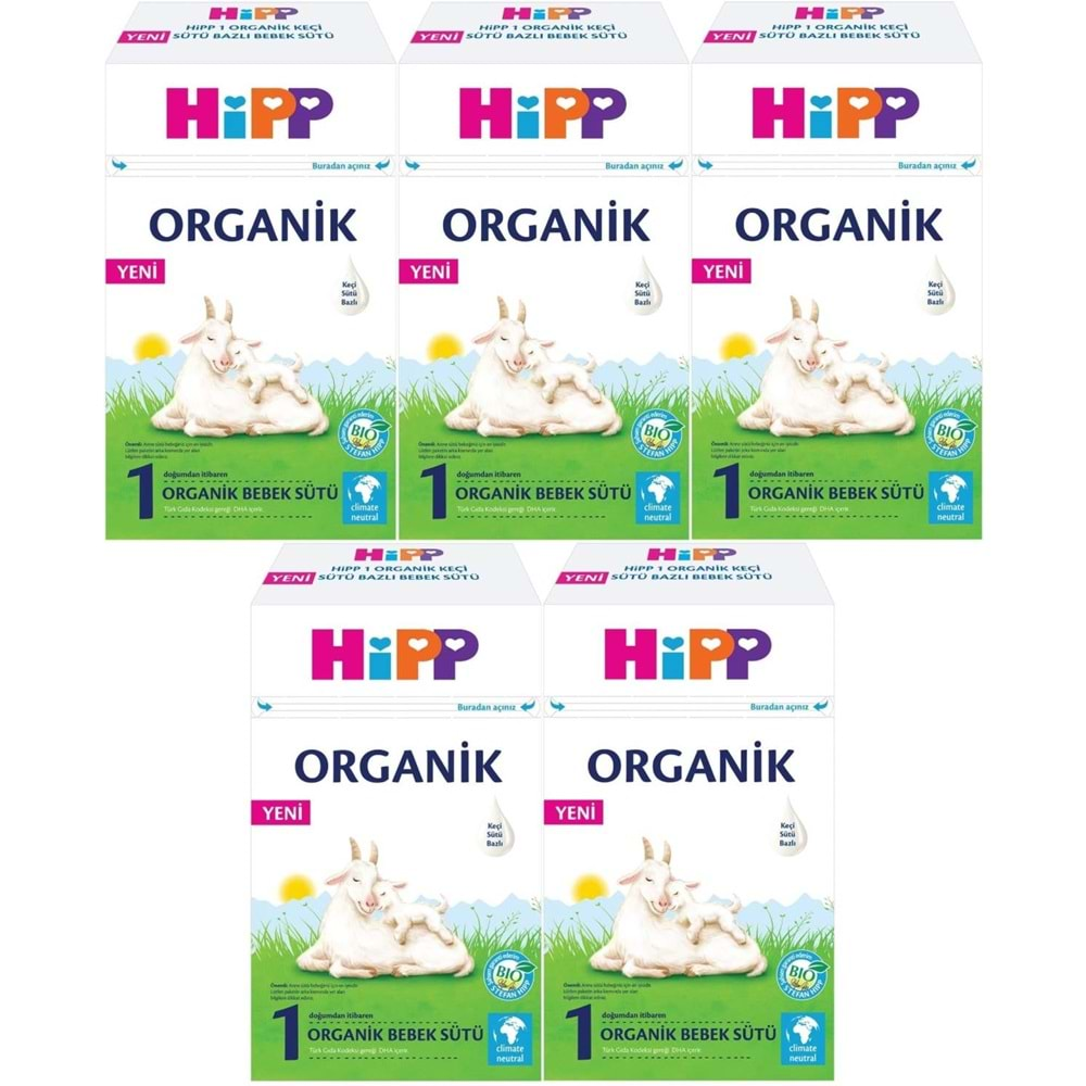 Hipp Organik Keçi Sütü Bazlı Devam Sütü 400GR No:1 (0-6 Ay) (5 Li Set)