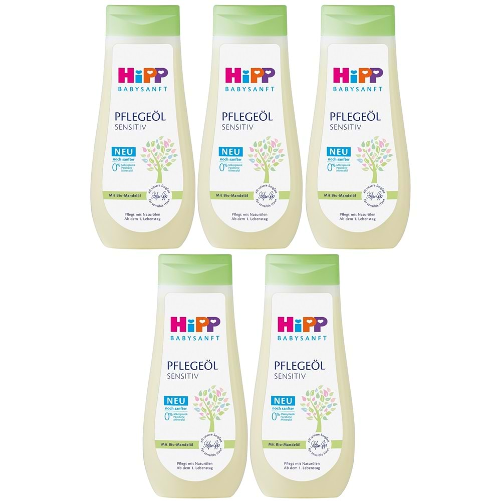 Hipp Babysanft Bebek Bakım Yağı/Pelegeöl Sensıtıv 200ML (5 Li Set)