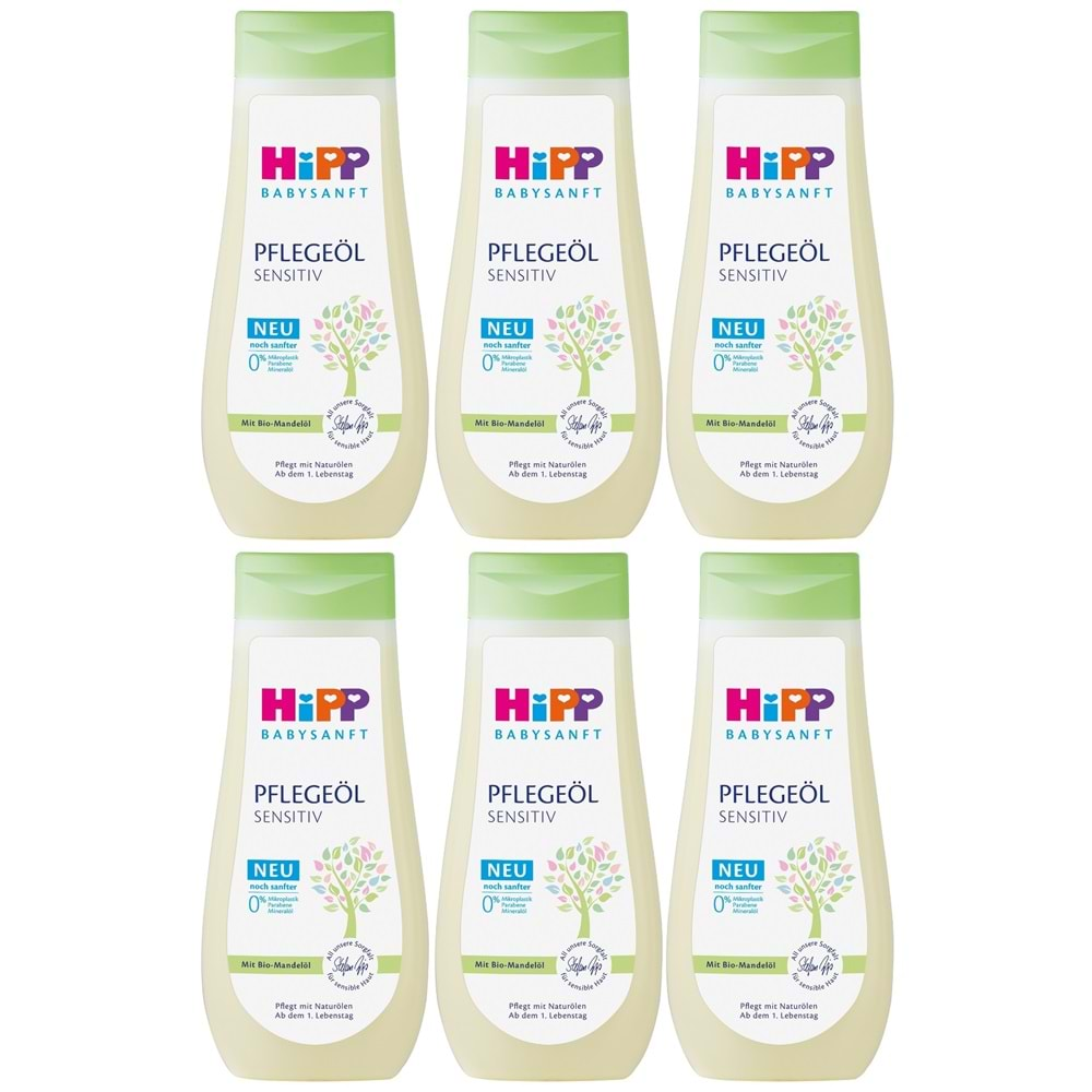 Hipp Babysanft Bebek Bakım Yağı/Pelegeöl Sensıtıv 200ML (6 Lı Set)