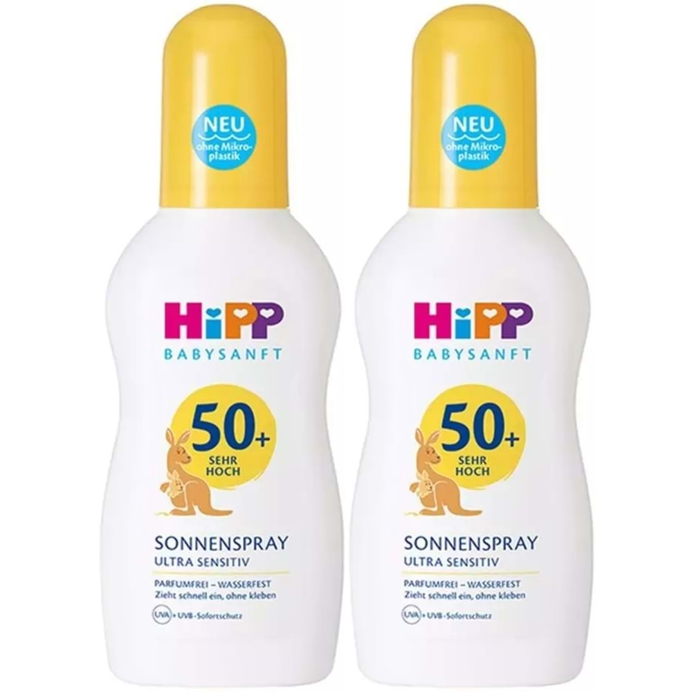 Hipp Babysanft Sprey Güneş Kremi Sonnenspray 50+ Faktör Ultra Sensıtıv 150ML Sprey (2 Li Set)