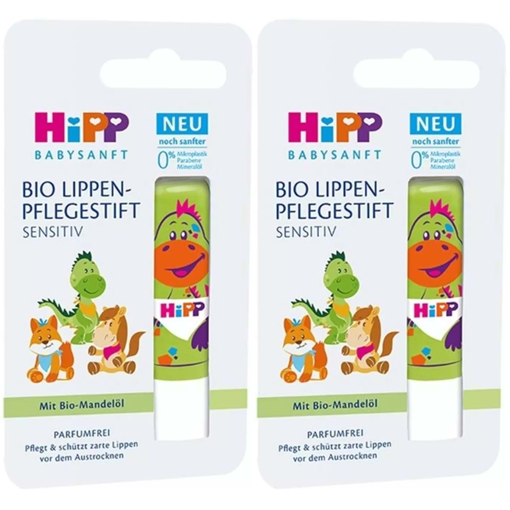 Hipp Babysanft Organik Dudak Nemlendiricisi Ultra Sensıtıv 4.8GR (Yeşil) (2 Li Set)