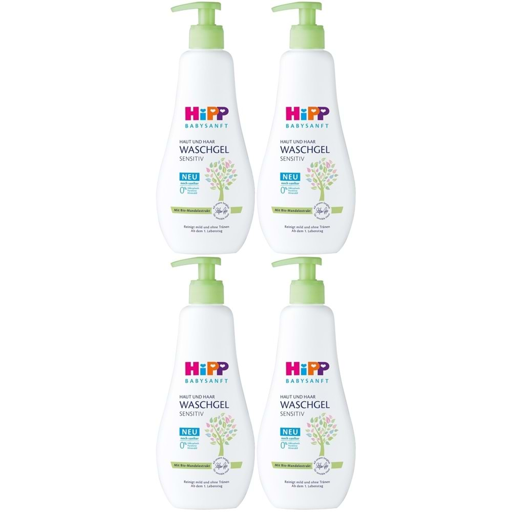 Hipp Babysanft Bebek Saç ve Vücut Banyo Jeli/Waschgel Sensıtıv 400ML (4 Lü Set)