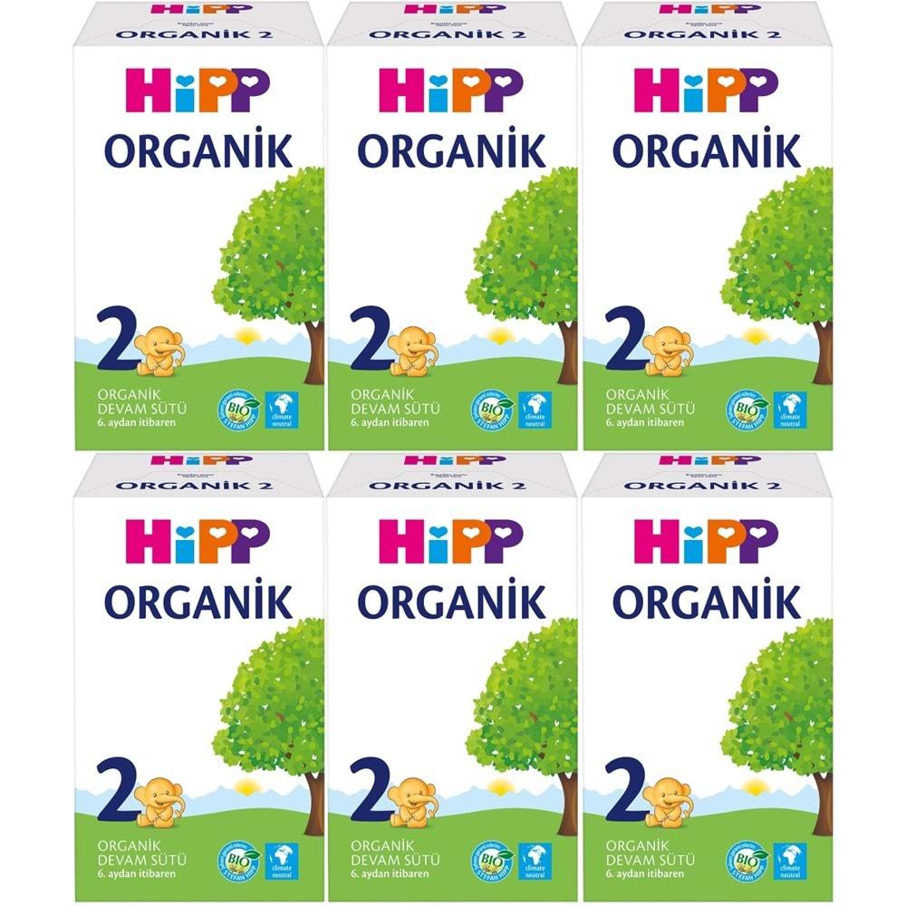 Hipp Organik Devam Sütü 600GR No:2 (6. Aydan İtibaren) (6 Lı Set)