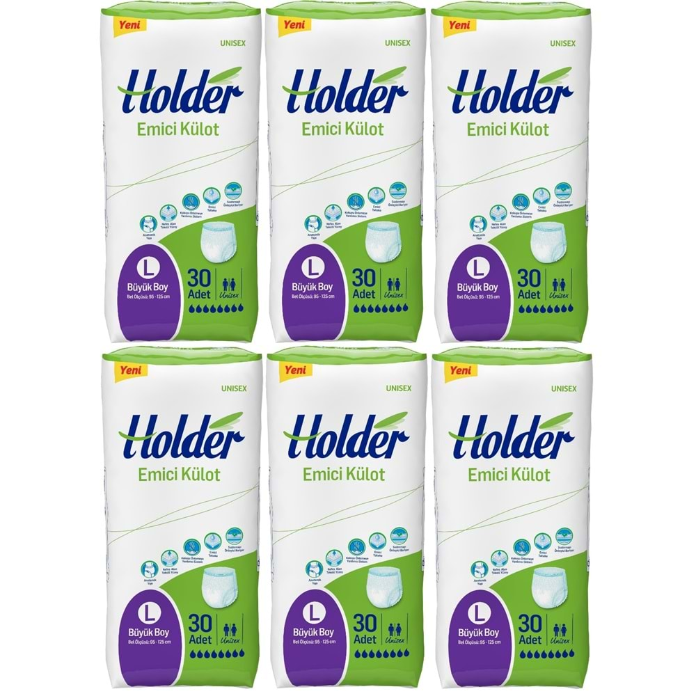 Holder Emici Külot Hasta Bezi Large Büyük 180 Adet (6PK*30)