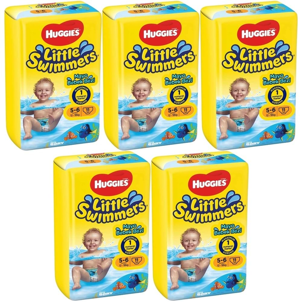 Huggıes Little Swımmers Mayo Bebek Bezi Beden:5-6 (12-18KG) 55 Adet (5PK*11)