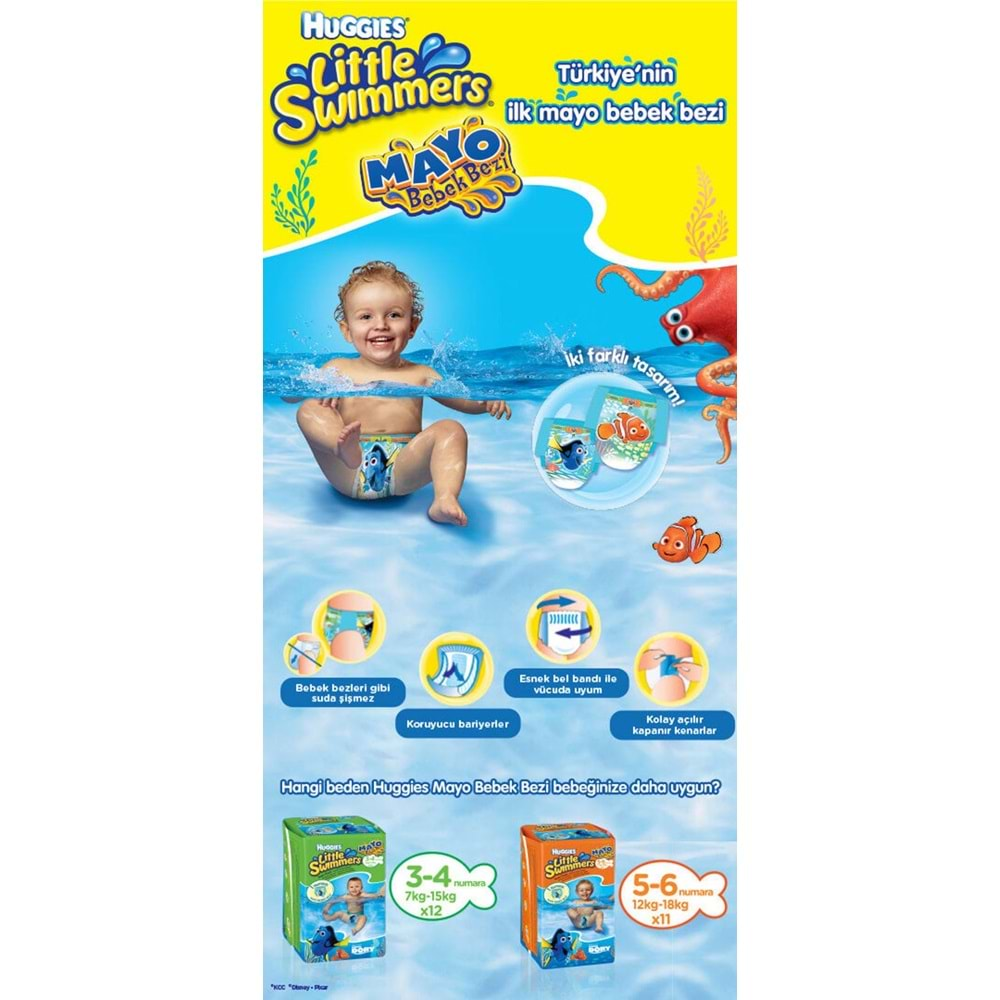 Huggıes Little Swımmers Mayo Bebek Bezi Beden:5-6 (12-18KG) 66 Adet (6PK*11)