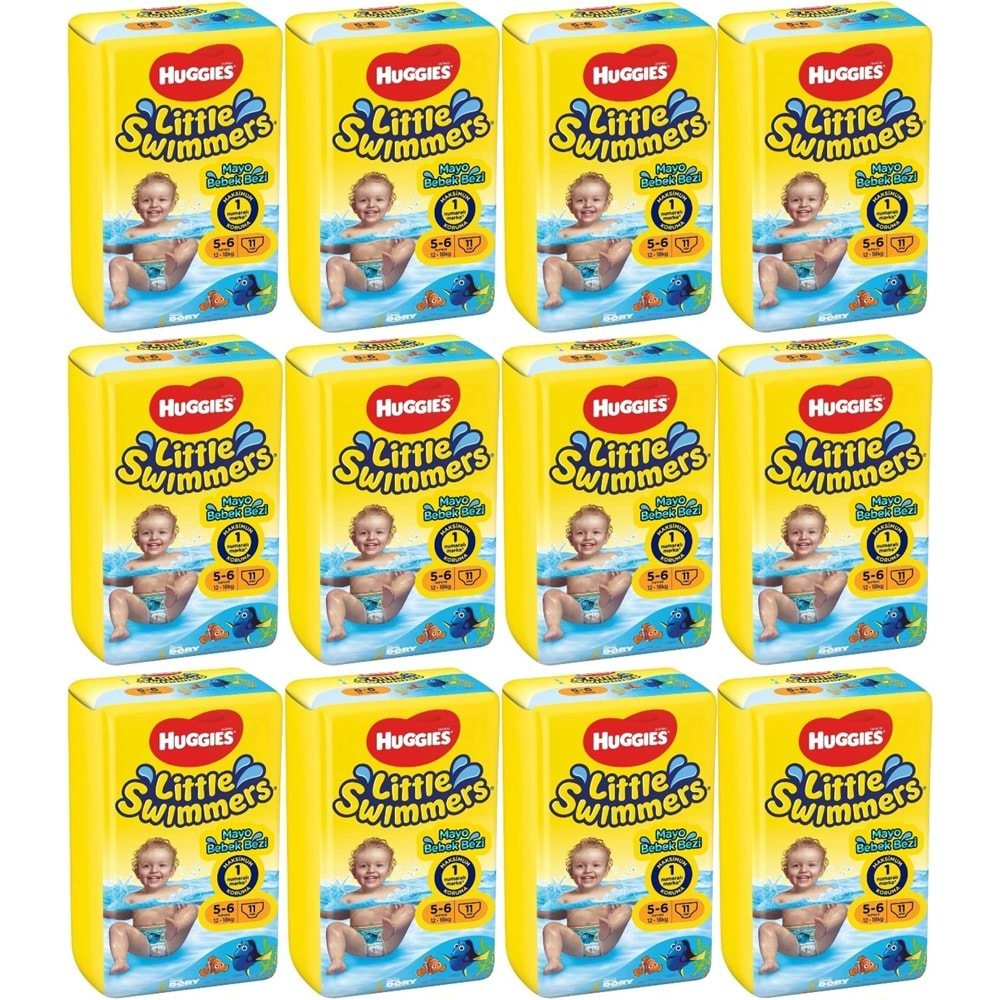 Huggıes Little Swımmers Mayo Bebek Bezi Beden:5-6 (12-18KG) 132 Adet (12PK*11)