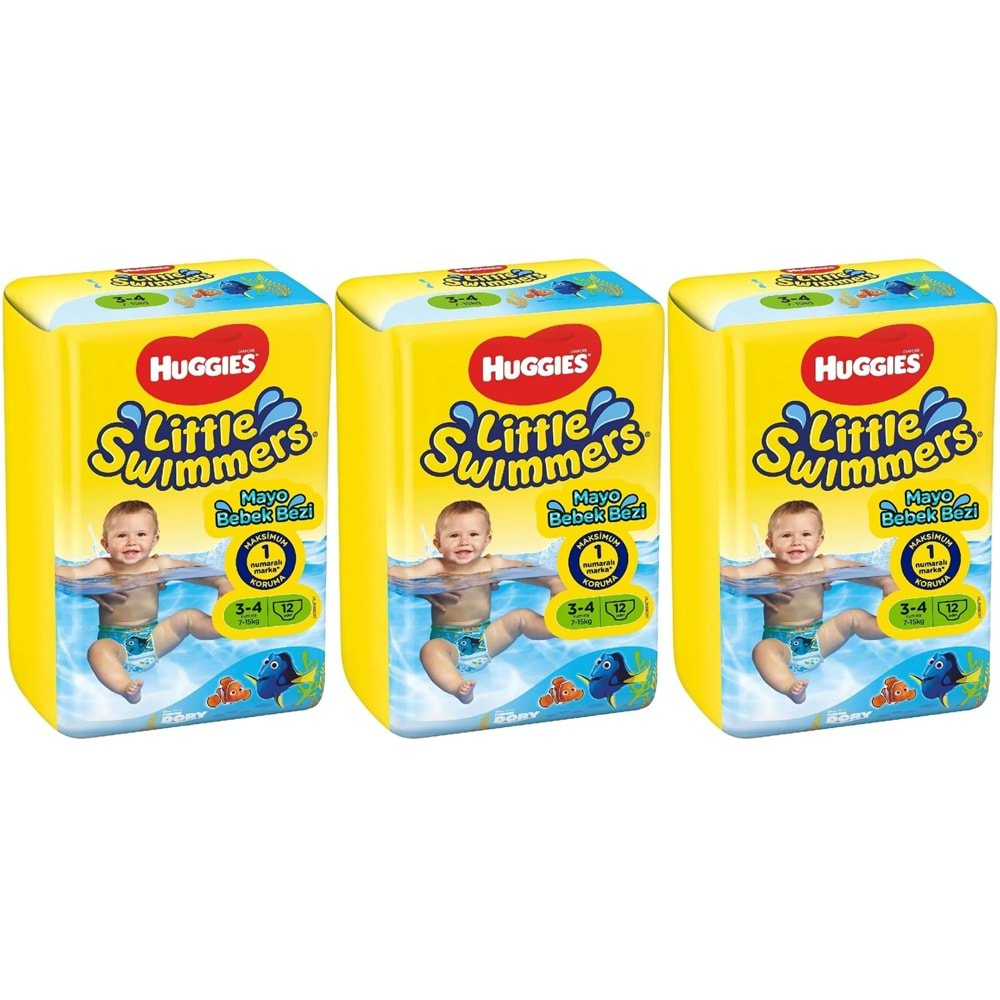 Huggıes Little Swımmers Mayo Bebek Bezi Beden:3-4 (7-15Kg) 36 Adet (3Pk*12)