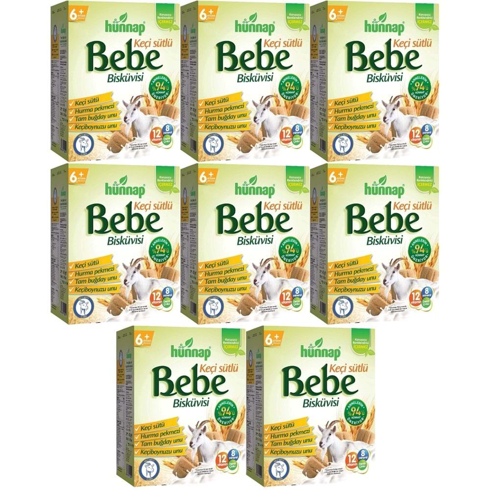 Hünnap Bebe Bisküvisi Keçi Sütlü 400GR 8 li Set (Toplam 3200GR)