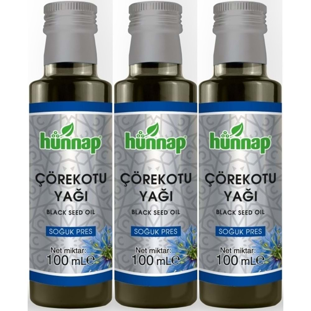 Hünnap Çörekotu Yağı 100ML (Soğuk Pres) (3 Lü Set)