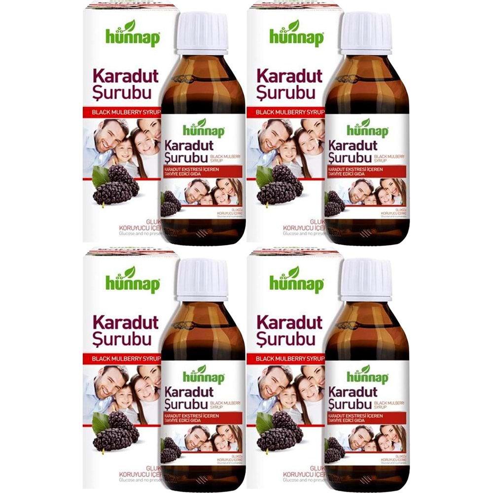 Hünnap Karadut Şurubu 50ML (4 Lü Set)