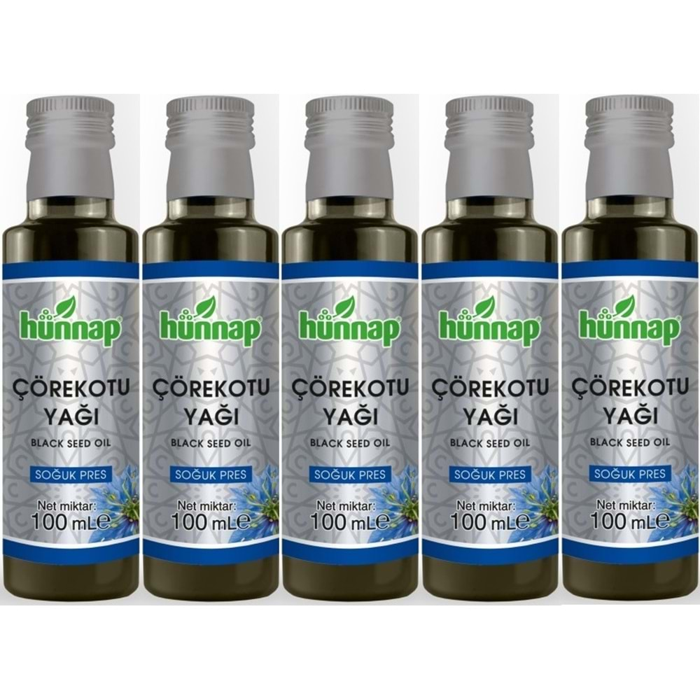 Hünnap Çörekotu Yağı 100ML (Soğuk Pres) (5 Li Set)