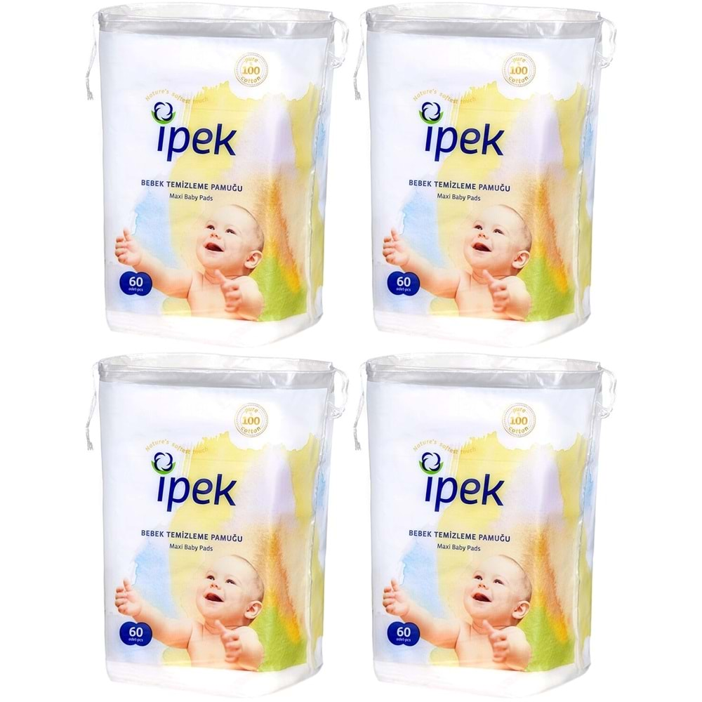 İpek Bebek Temizleme Pamuğu 240 Adet (4Pk*60)