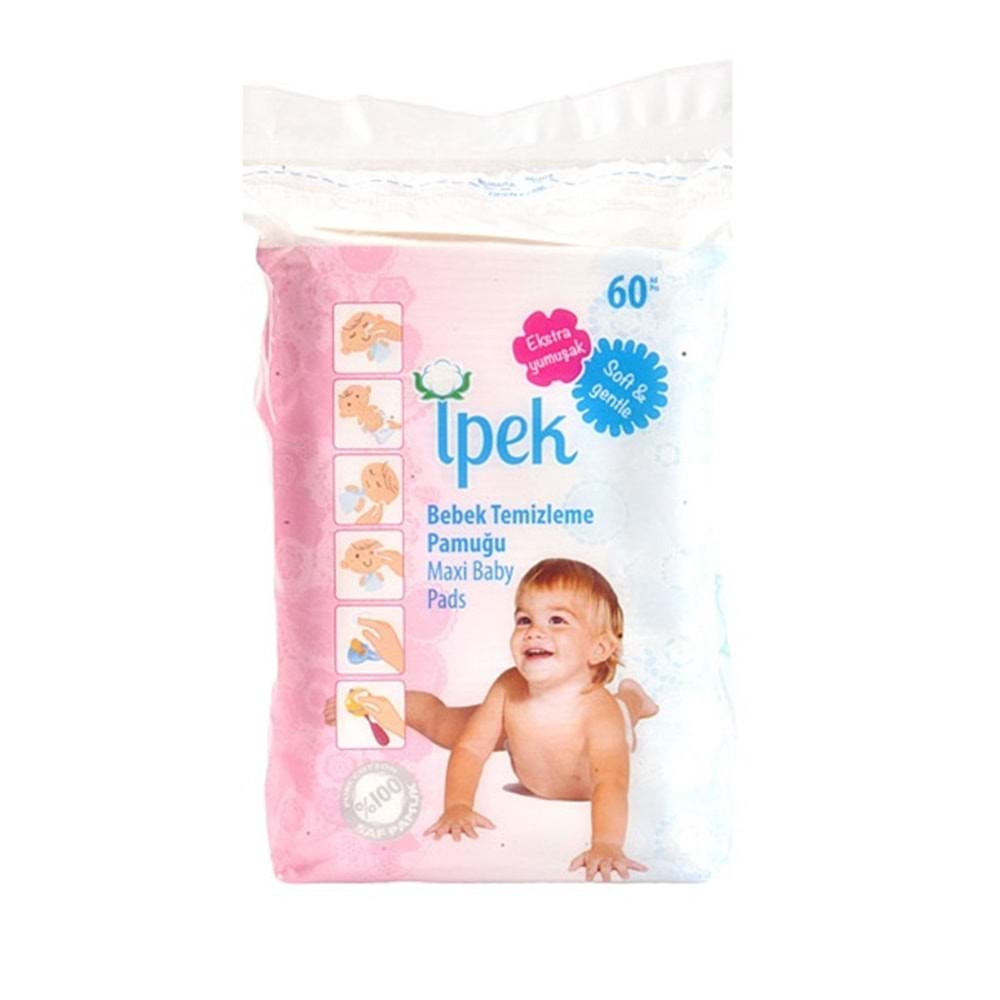 İpek Bebek Temizleme Pamuğu 1800 Adet (30Pk*60) 1 Koli