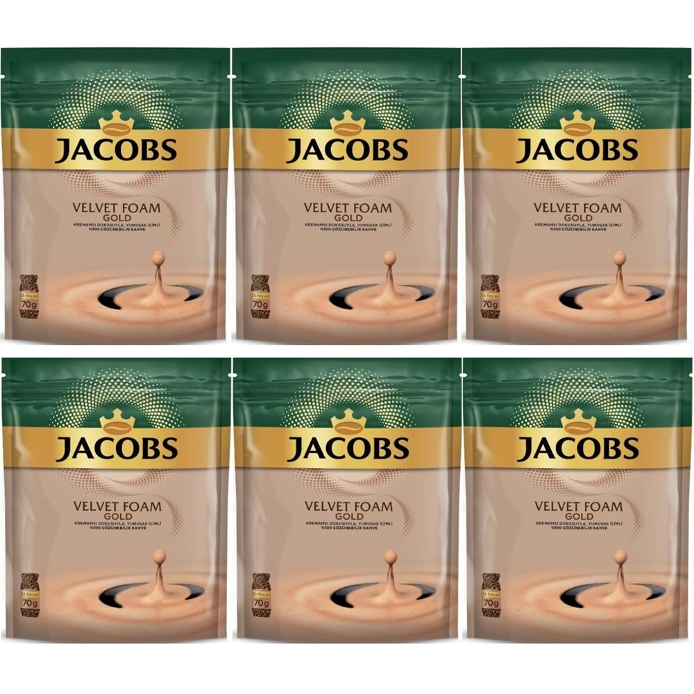 Jacobs Velvet Gold Foam Kahve 70GR (6 Lı Set)