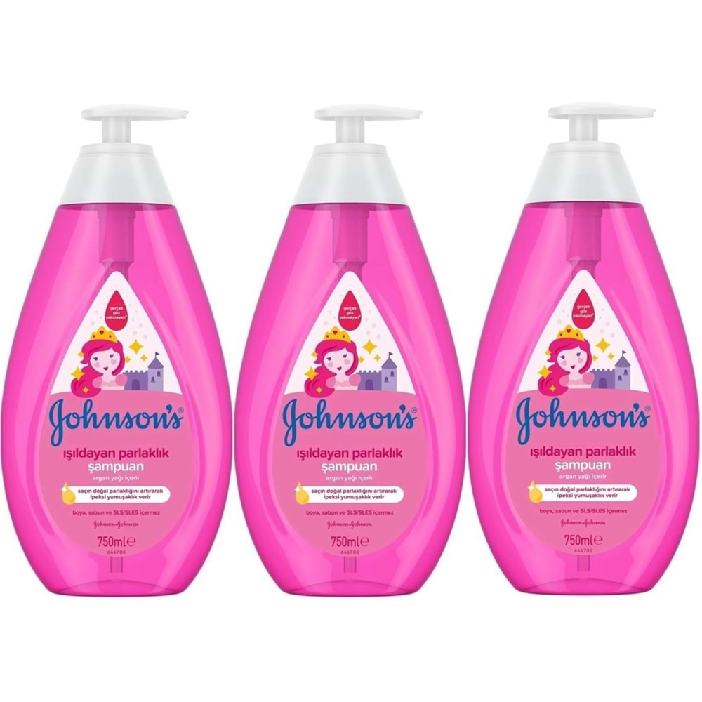 Johnsons Baby Bebek Şampuanı 750ML Işıldayan Parlaklık (3 Lü Set)