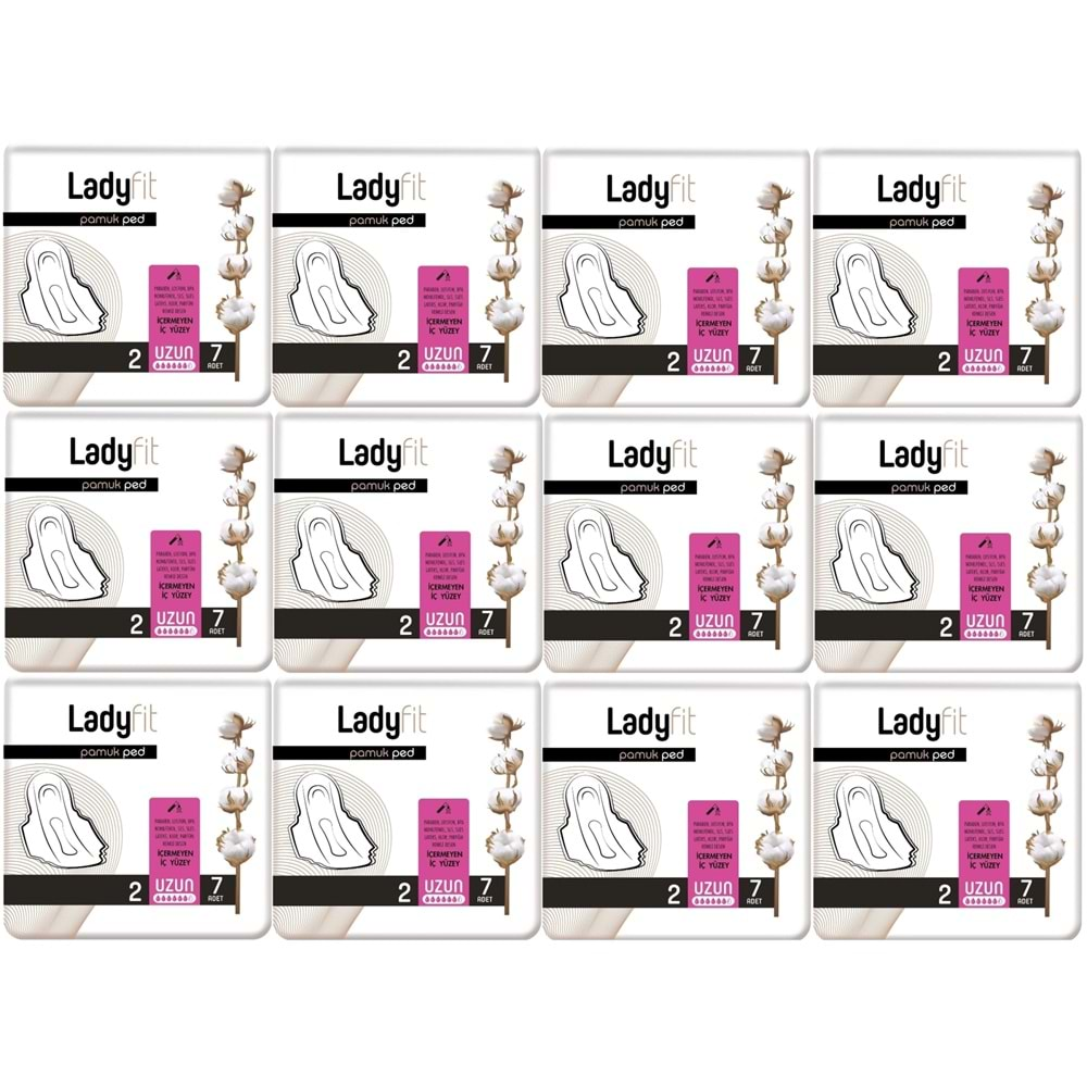 Ladyfit Pamuk Ped Uzun 12 Li Set (İç Adet 84) (12PK*7)