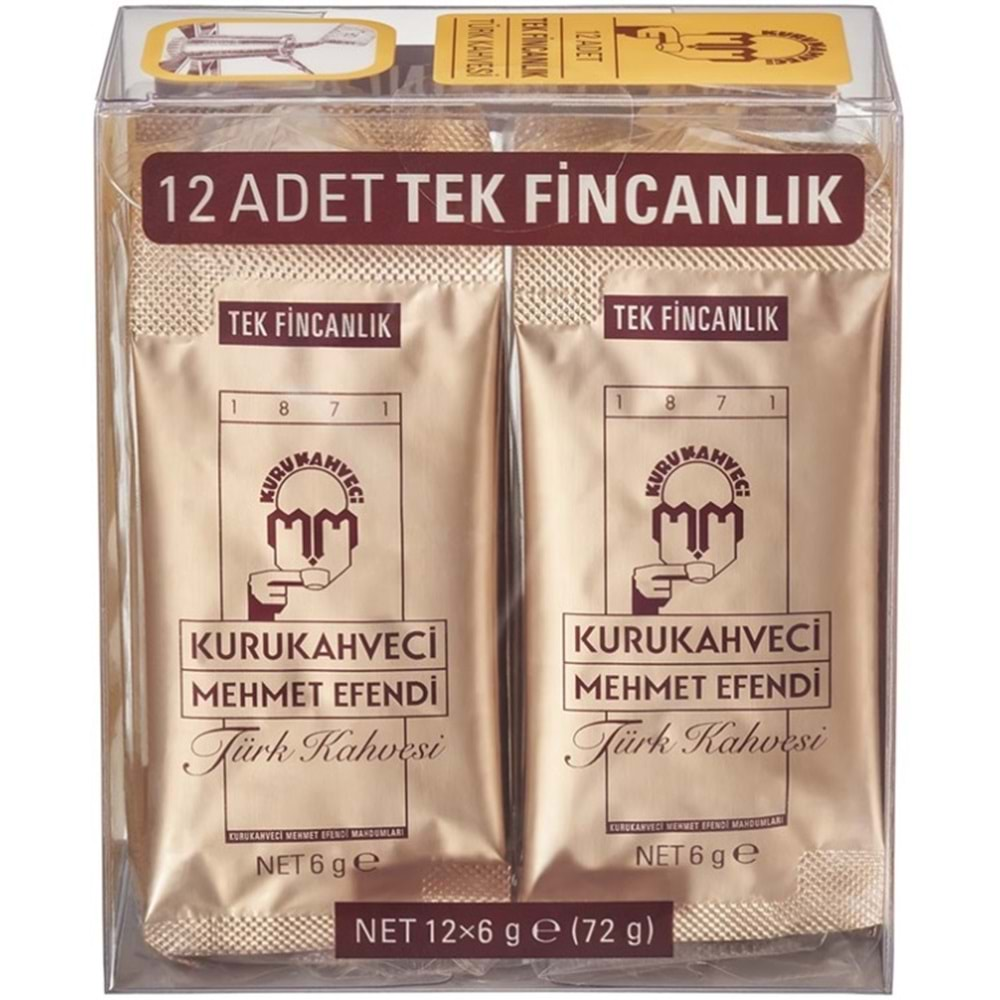 Mehmet Efendi Kurukahveci Türk Kahvesi 6GR Tek Fincanlık (72 Li Set) (6PK*12)