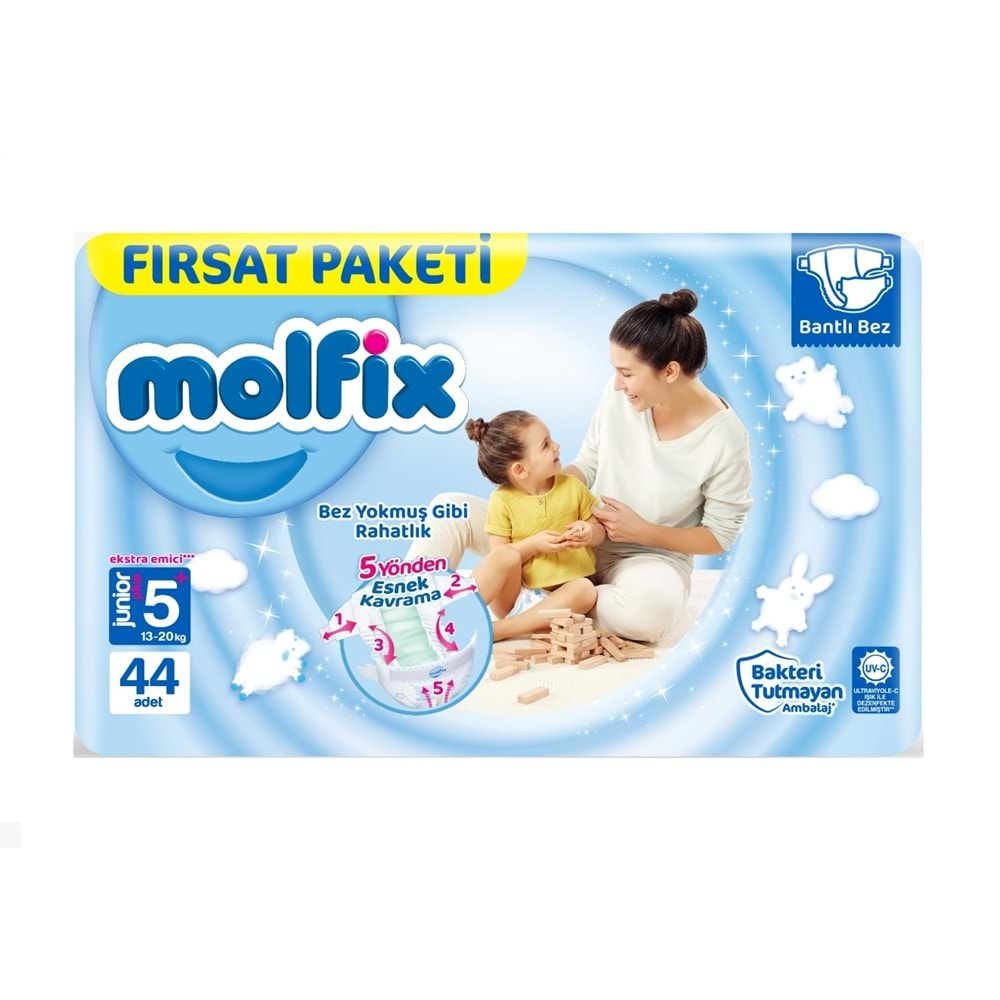 Molfix Bebek Bezi Beden:5+ (13-20Kg) Junior Plus 88 Adet Ekonomik Fırsat Pk