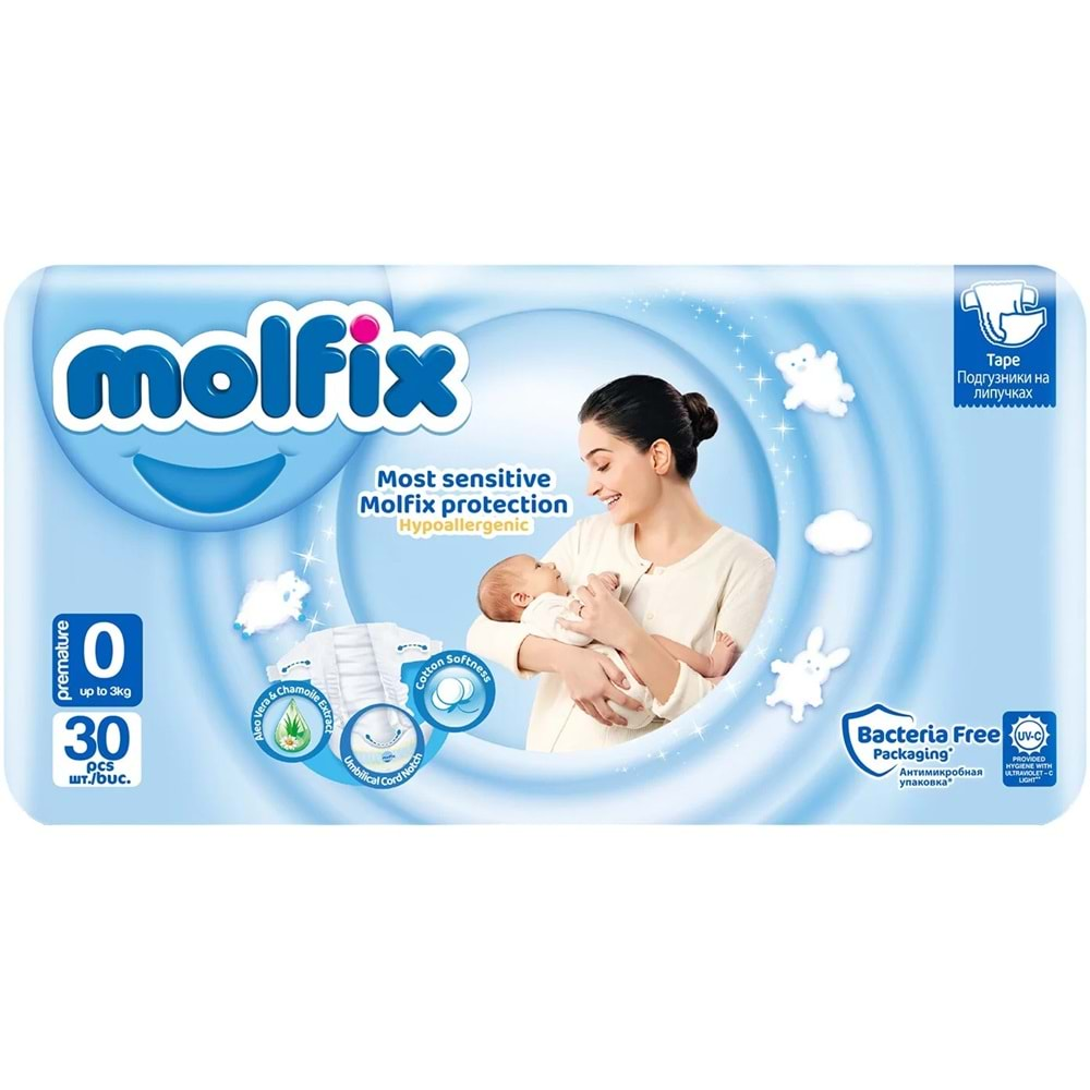 Molfix Bebek Bezi Ekonomik Beden:0 (0-3KG) Prematüre 180 Adet