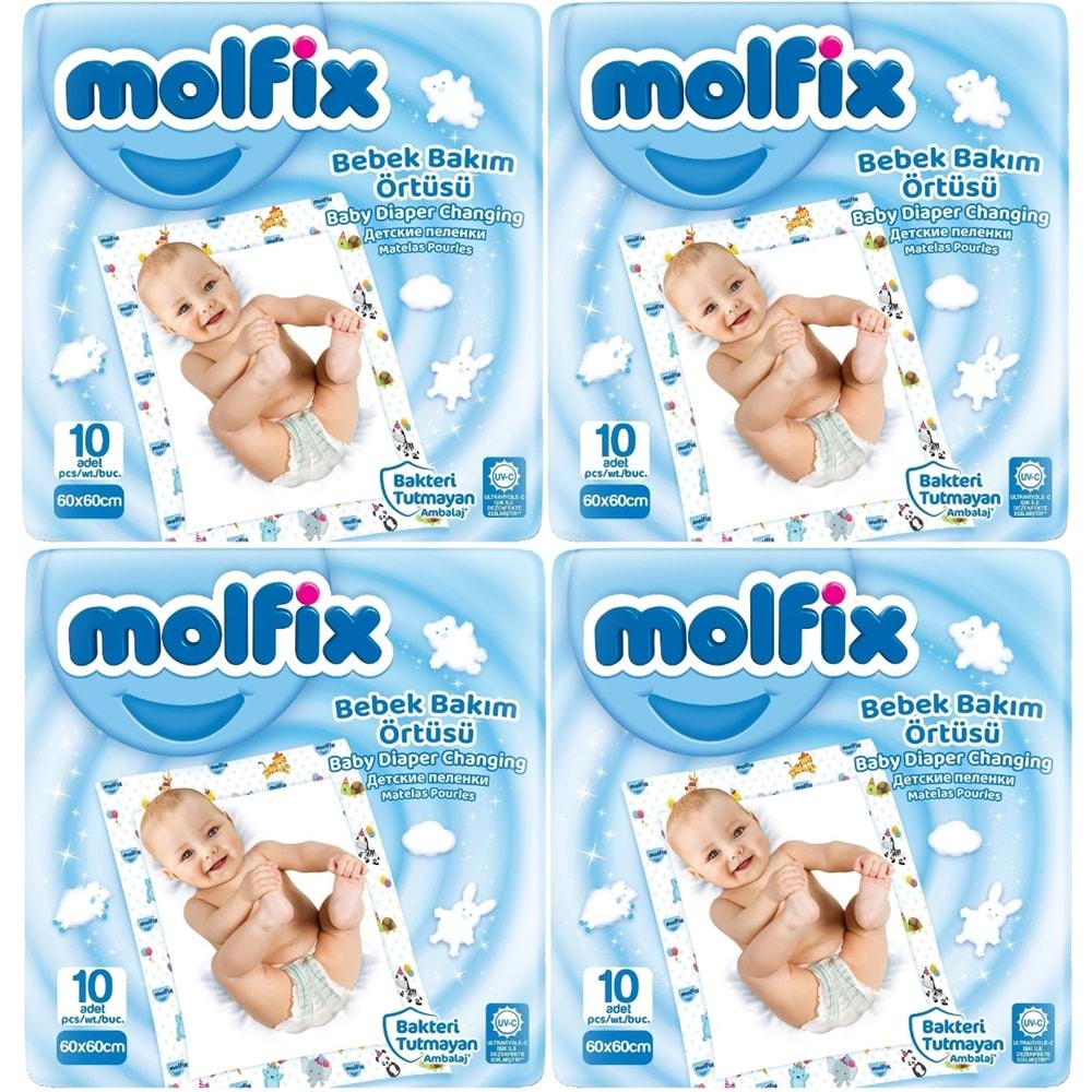 Molfix Bebek Bakım Alt Açma Örtüsü 4 Lü Set 40 Adet (4Pk*10)