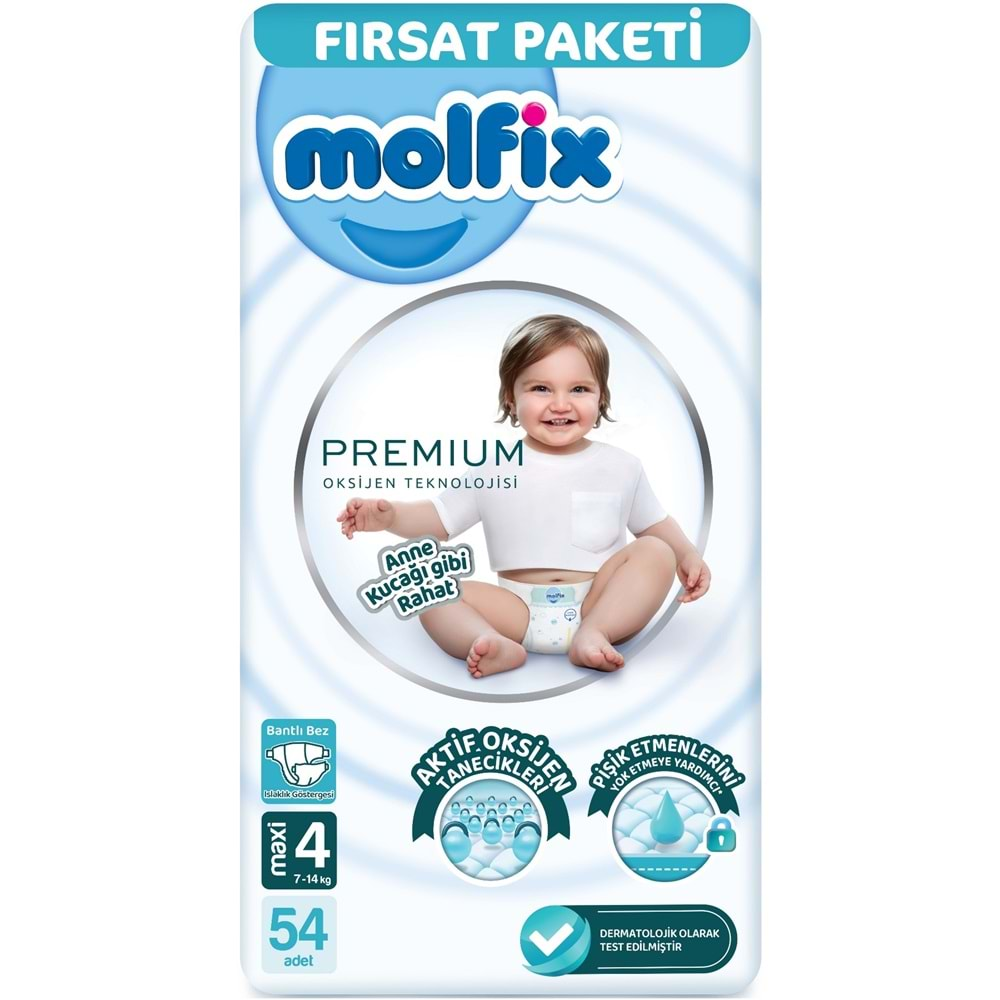 Molfix Premium Bebek Bezi Beden:4 (7-14KG) Maxi 108 Adet Ekonomik Ultra Fırsat Pk