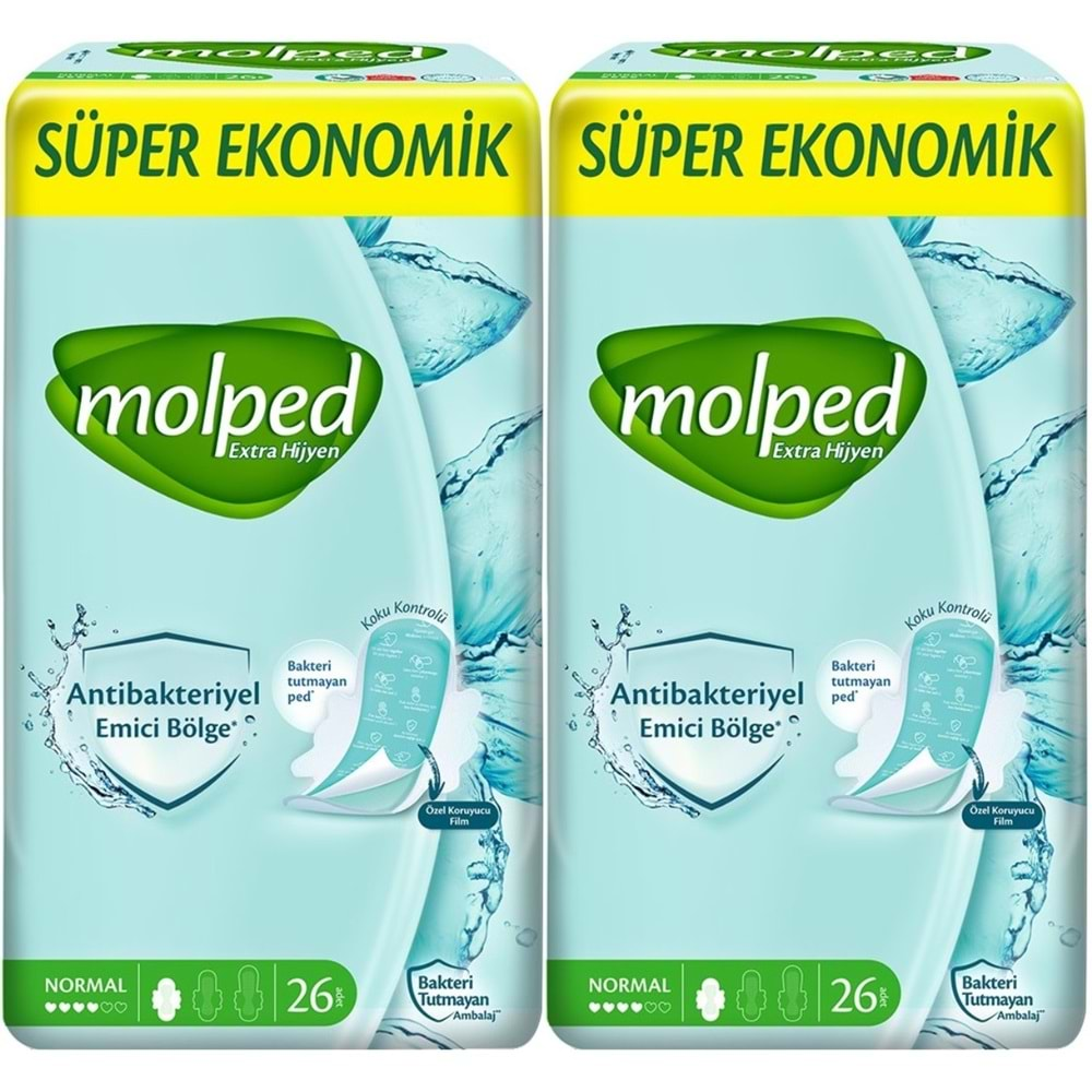 Molped Antibakteriyel Hijyenik Ped Normal 52 Adet Süper Ekonomik Pk (2PK*26)