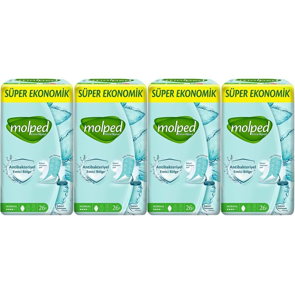 Molped Antibakteriyel Hijyenik Ped Normal 104 Adet Süper Ekonomik Pk (4PK*26)