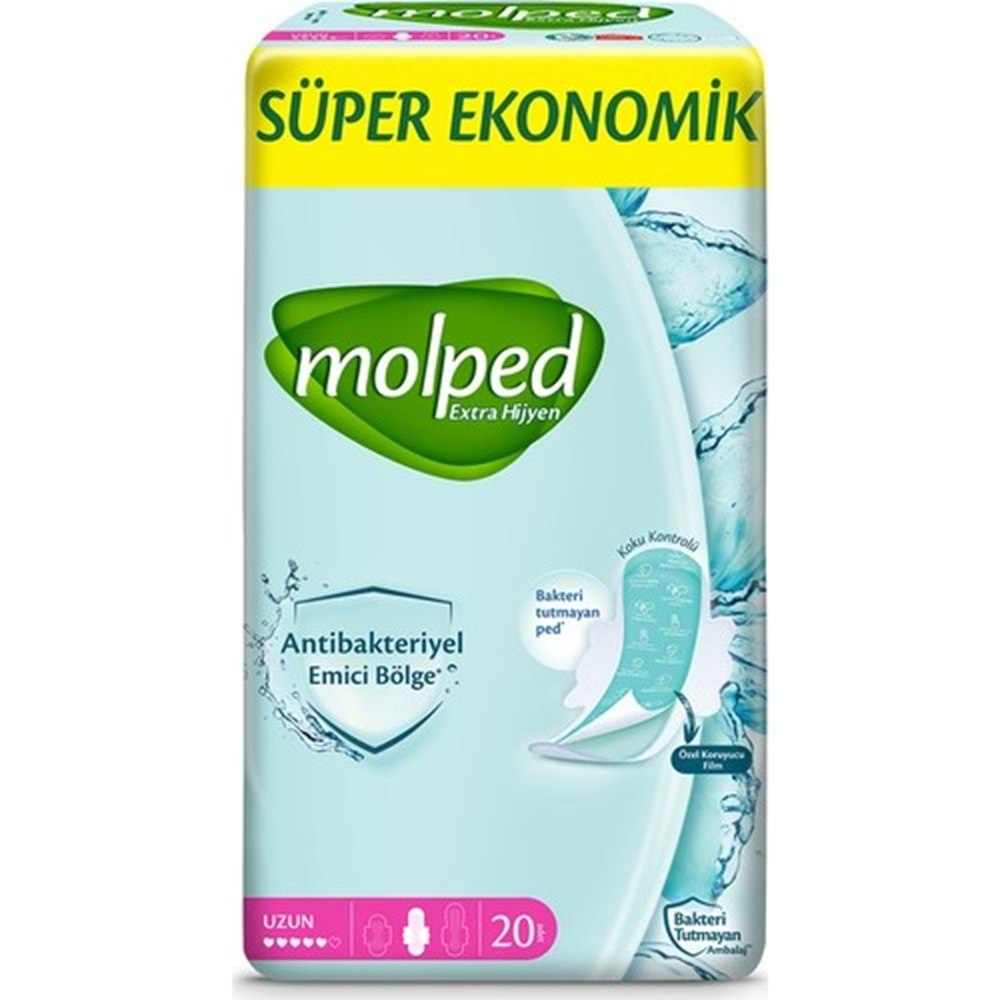 Molped Antibakteriyel Hijyenik Ped Uzun 40 Adet Süper Ekonomik Pk (2PK*20)