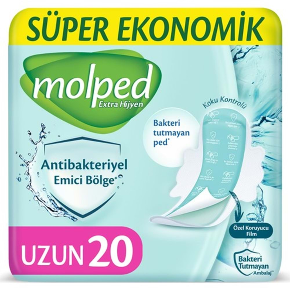 Molped Antibakteriyel Hijyenik Ped Uzun 40 Adet Süper Ekonomik Pk (2PK*20)