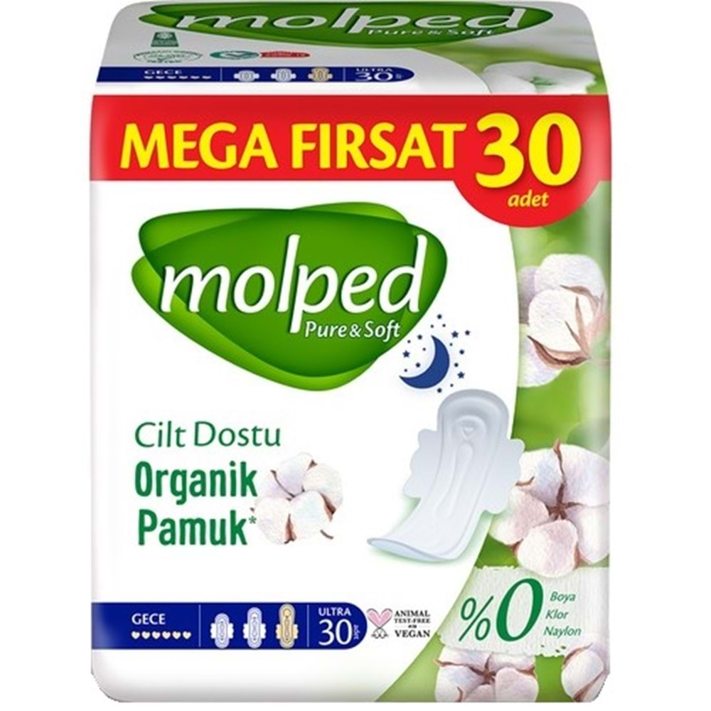 Molped Pure&Soft Hijyenik Ped Gece 90 (3PK*30) Adet Mega Pk