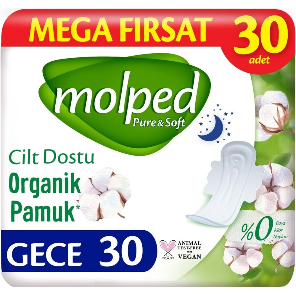 Molped Pure&Soft Hijyenik Ped Gece 90 (3PK*30) Adet Mega Pk