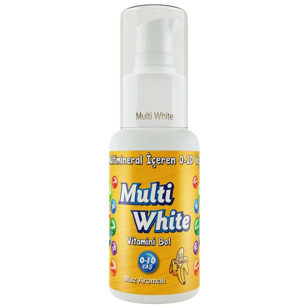 Multi White Diş Macunu 50ML Muz Aromalı Bol Vitaminli (0-10 Yaş) (9 Lu Set)