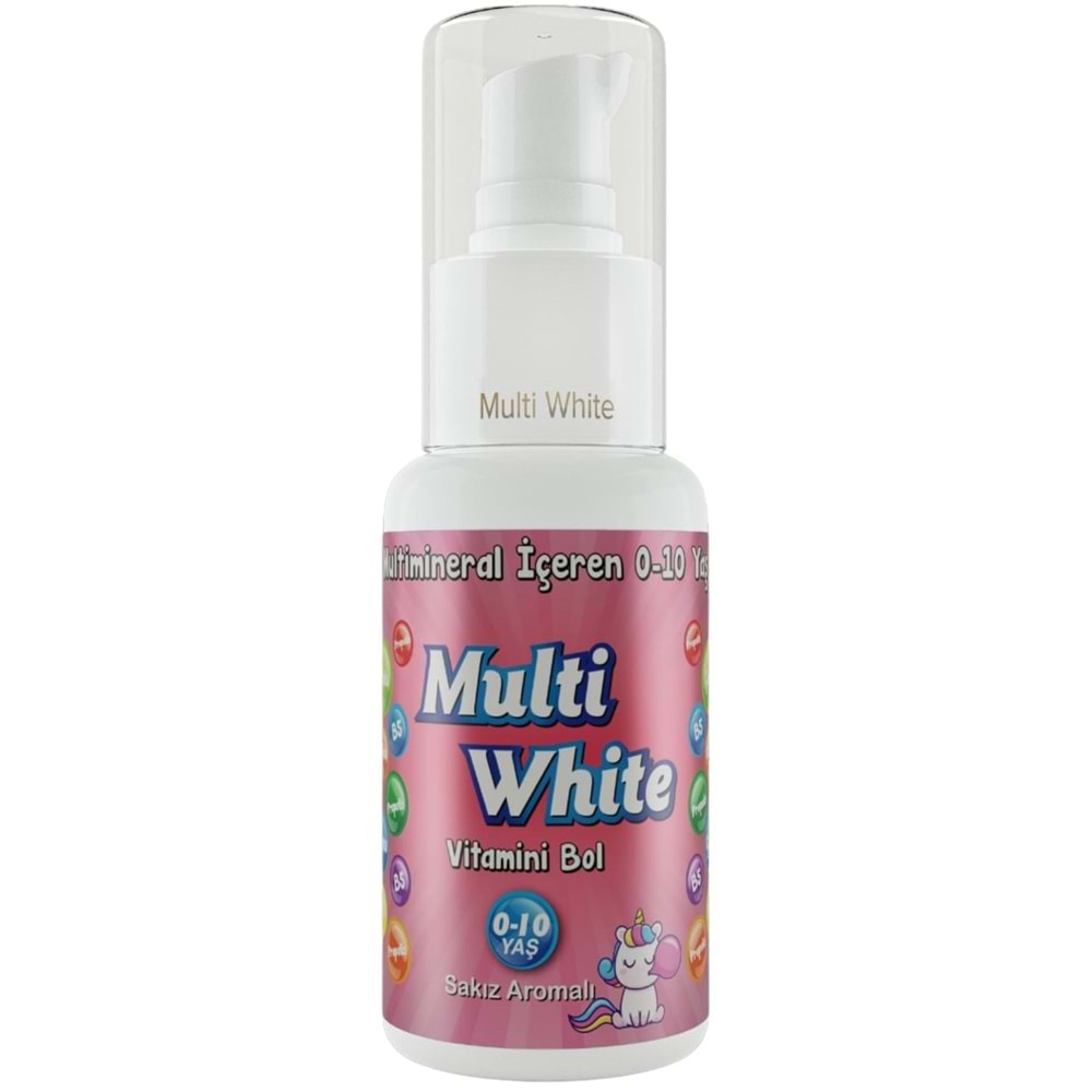 Multi White Diş Macunu 50ML Sakız Aromalı Bol Vitaminli (0-10 Yaş) (3 Lü Set)