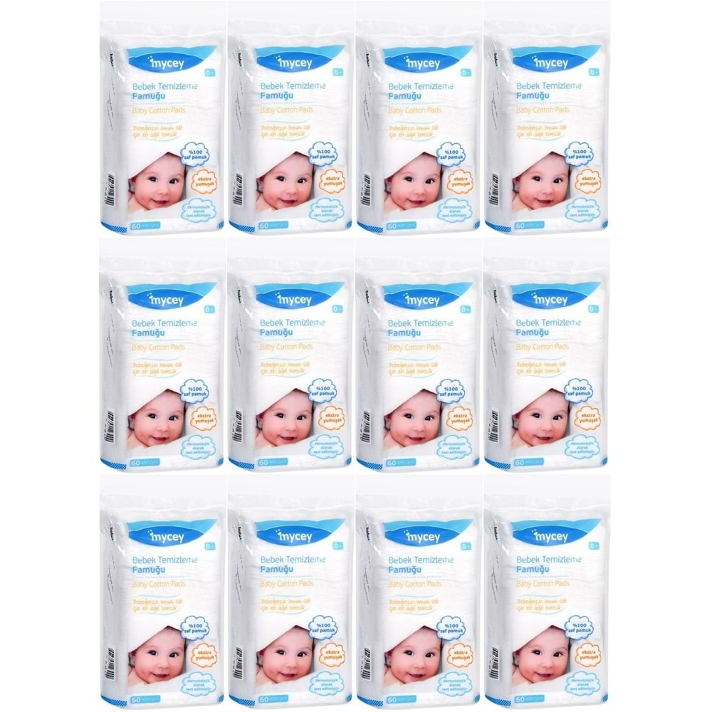 Mycey Bebek Temizleme Pamuğu 720 Adet (12PK*60)