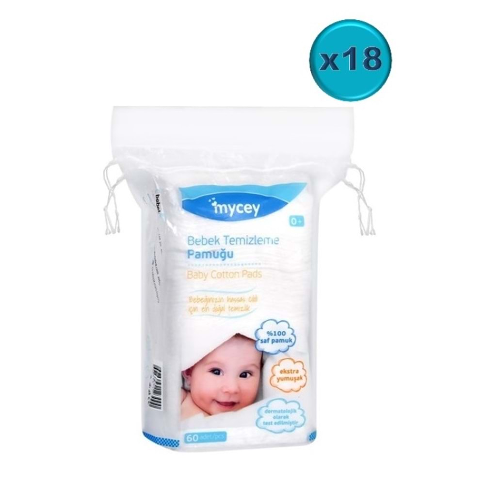 Mycey Bebek Temizleme Pamuğu 1080 Adet (18PK*60)