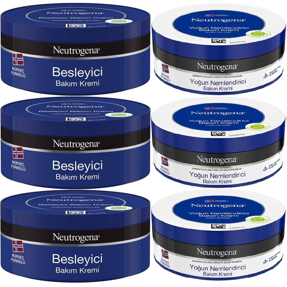 Neutrogena Norveç Formülü Bakım Kremi 200 ML (Karma 6 Lı Set Besleyici ve Yoğun)