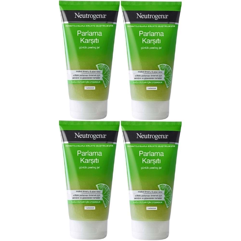 Neutrogena Parlama Karşıtı Yağsız Peeling Jel 150ML (4 Lü Set)