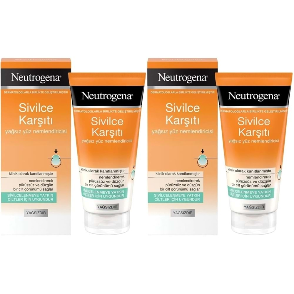 Neutrogena Sivilce Karşıtı Yağsız Yüz Nemlendiricisi 50ML (2 Li Set)