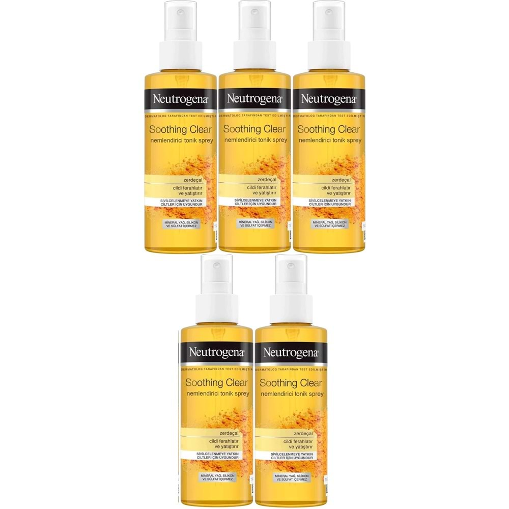 Neutrogena Soothing Clear Yüz Bakım Nemlendirici Tonik Spreyi 125ML (5 Li Set)