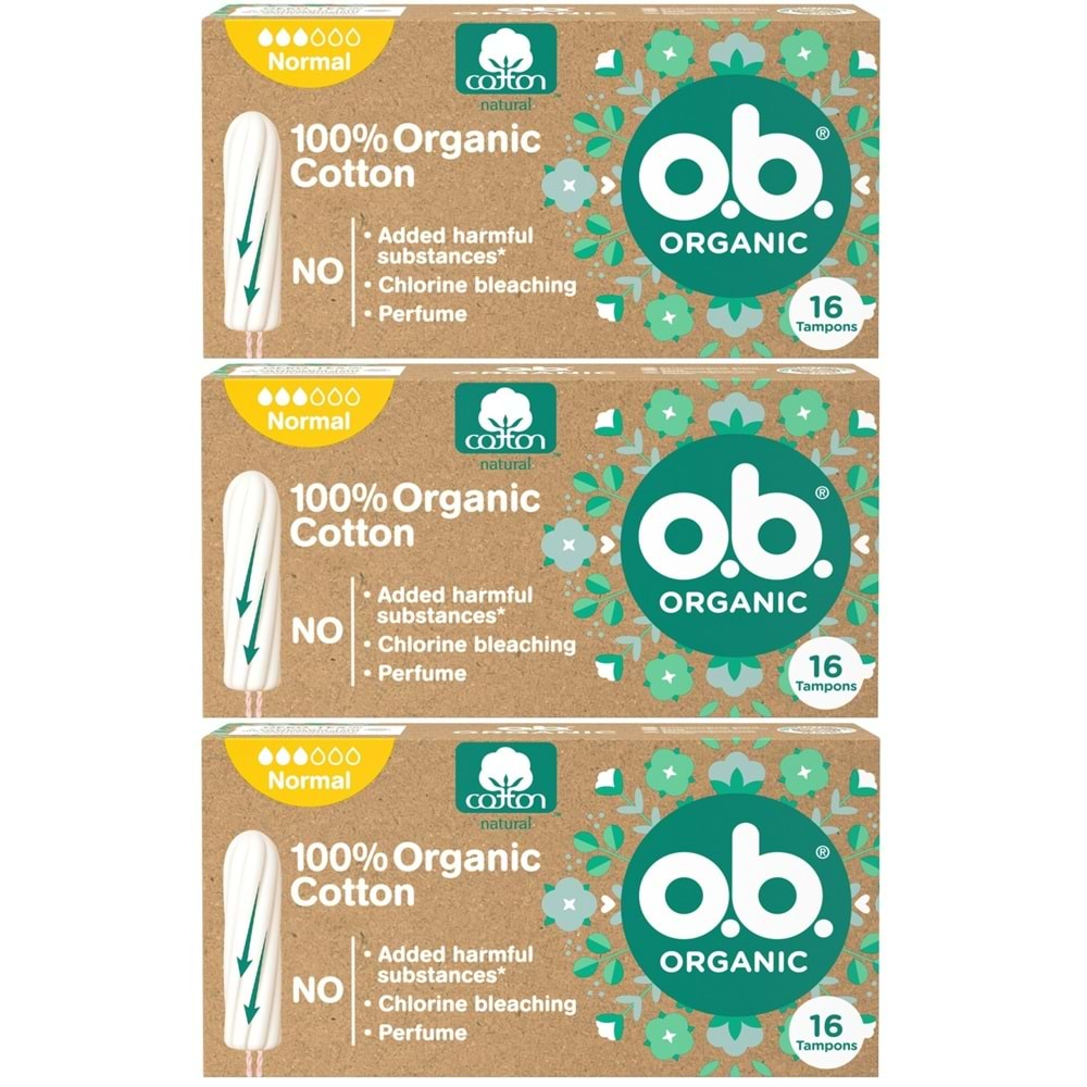 O.B Organic Normal Tampon 48 Li Set (3PK*16)