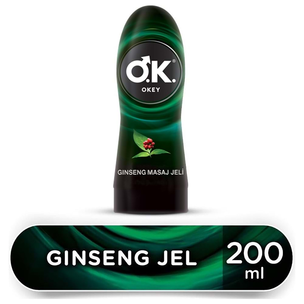 Okey Kayganlaştırıcı Jel Karma (Çilekli 100ML) - (Masaj Jeli 200ML Ginseng) (2 Li Set)