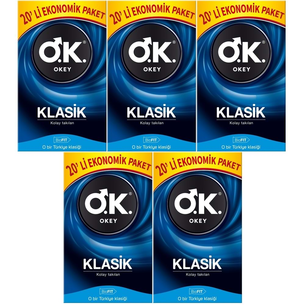 Okey Prezervatif 100 Adet Klasik Ekonomik Pk (5PK*20)