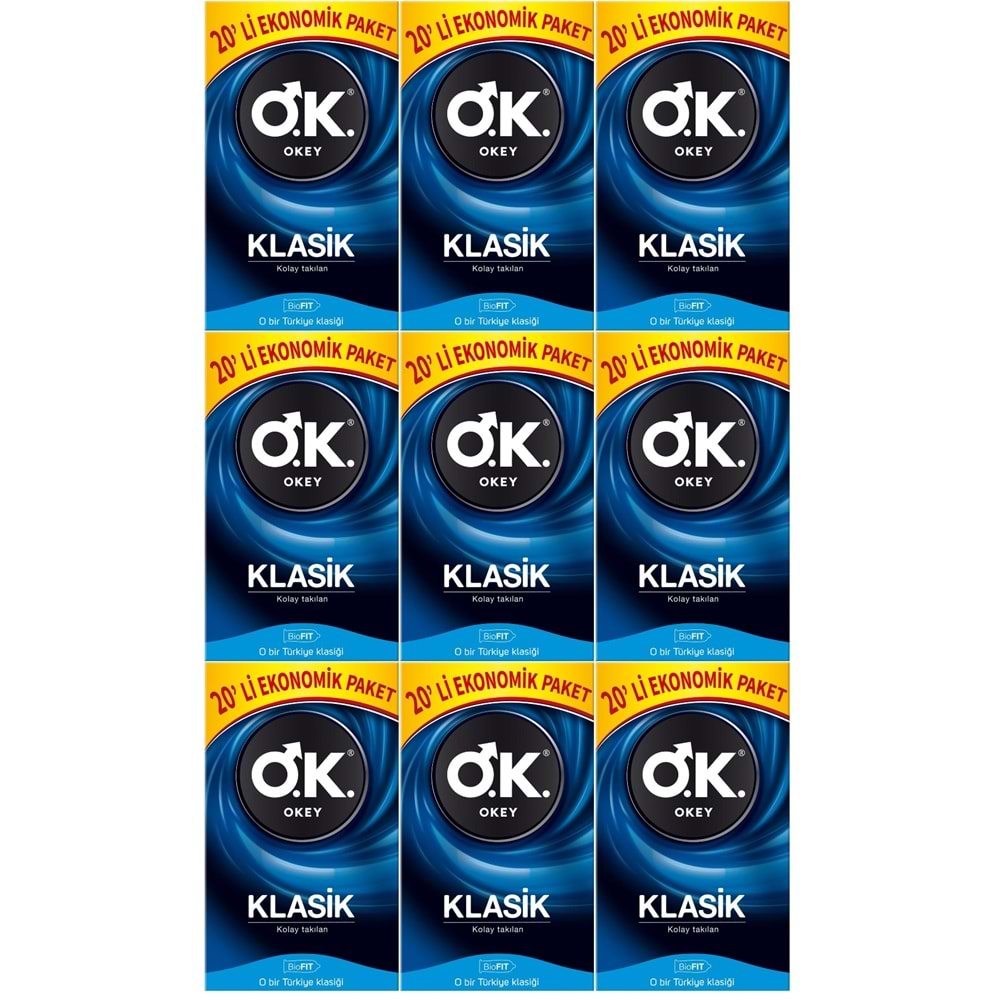 Okey Prezervatif 180 Adet Klasik Ekonomik Pk (9PK*20)