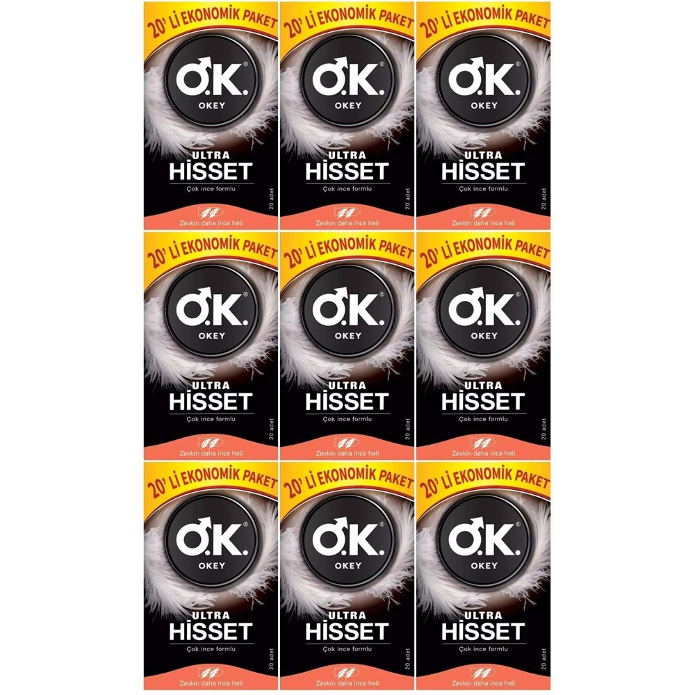 Okey Prezervatif 180 Adet Ultra Hisset Ekonomik Pk (9PK*20)