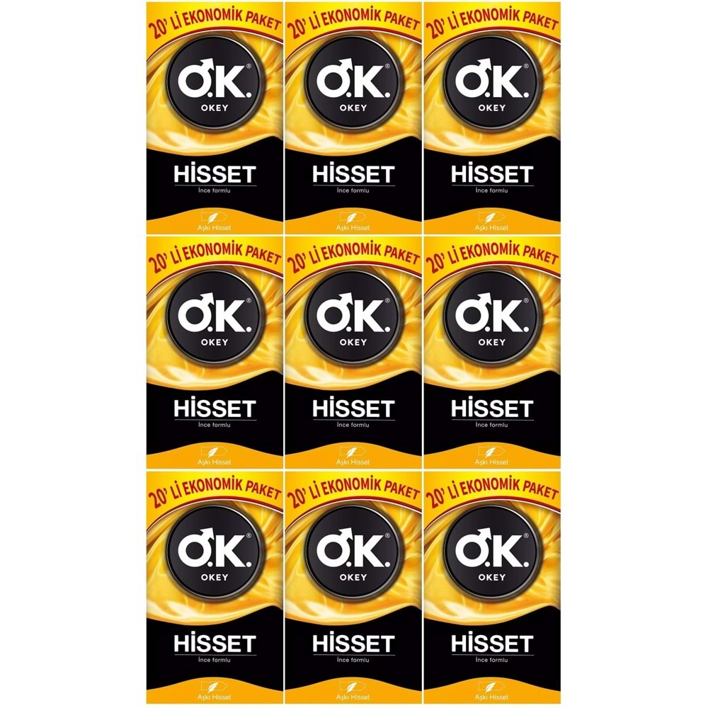 Okey Prezervatif 180 Adet Hisset Ekonomik Pk (9PK*20)